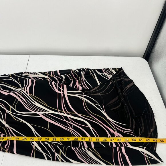 B. Smart Y2K Juniors 3/4 Midi Dress Black Pink Abstract Swirl Bodycon Party - Picture 9 of 13